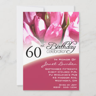 Floral 60th Birthday Party Invitations