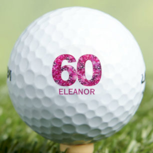 Floral 60th Gift for Grandma – Peony Design Golf Balls
