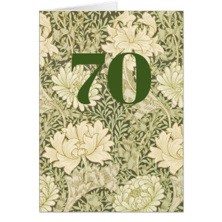 Floral 70th Birthday Folded Greeting Card