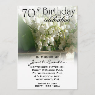 Floral 70th Birthday Party Invitations
