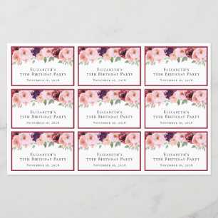 Floral 75th Birthday Party No Gifts Enclosure