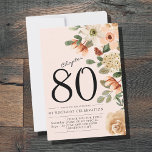 Floral 80th Birthday  Thank You Card<br><div class="desc">Say thank you to those who celebrated your 80th birthday with you. this vibrant design features colourful flowers with a modern twist. Every detail can be customized to create the perfect look for your event.</div>