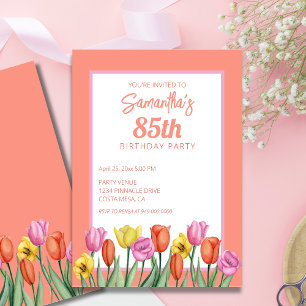 Floral 85th Birthday Party Invitation