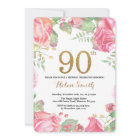 Floral 90e anniversaire Invitation Parties scintil