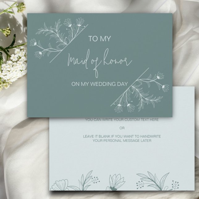 Floral à ma servante d'honneur sur ma carte de jou (Créateur téléchargé)
