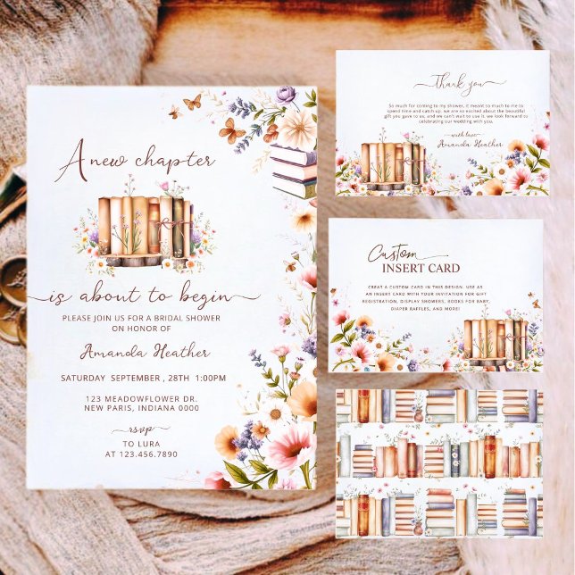 Floral a New Chapter Begins Bridal Shower  Invitation (Creator Uploaded)