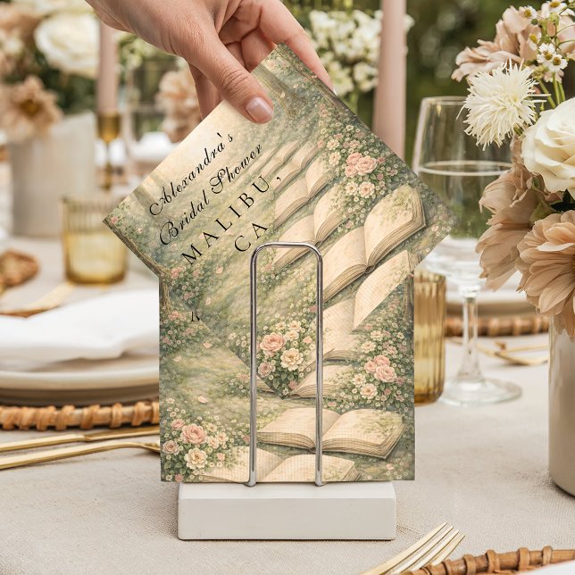 Floral A New Chapter Bridal Shower Napkin (Creator Uploaded)