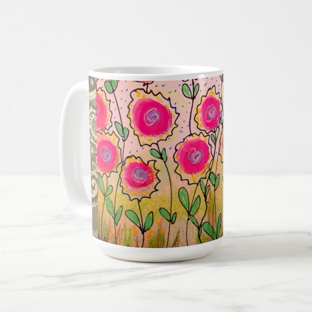 Floral Abstract 16  Coffee Mug (Front Left)