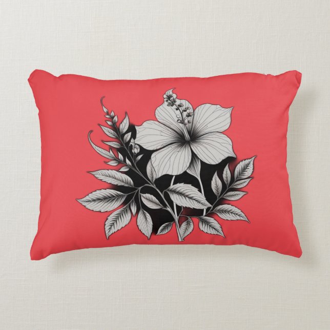 floral abstract accent pillow (Front)