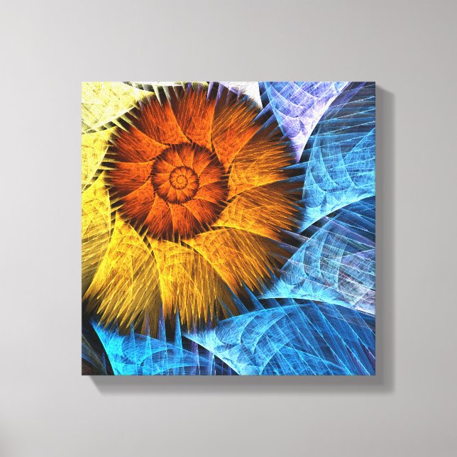 Floral Abstract Art Black and White Canvas Print (Front)