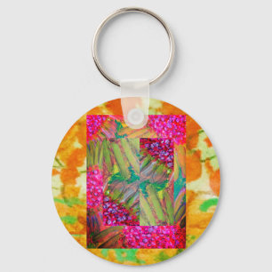 Floral Abstract Art Keychain