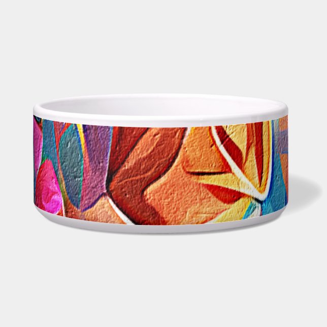 Floral Abstract Art Orange Red Blue Flowers (Front)