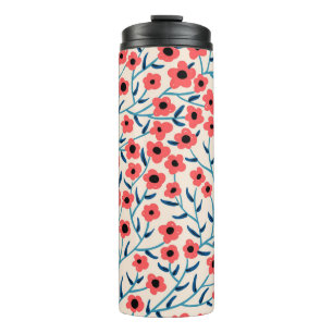 Floral Abstract: Blooming Vintage Pattern. Thermal Tumbler