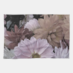 Floral Abstract Dahlia Garden Flowers Kitchen Towel