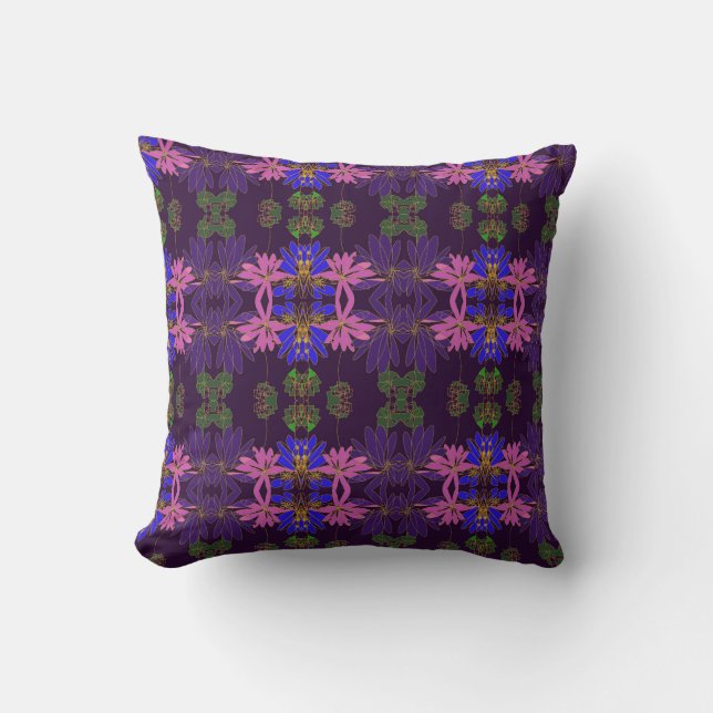 Floral abstract design throw pillow (Front)