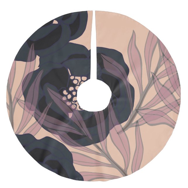 Floral abstract elegance, artistic background. brushed polyester tree skirt (Front)