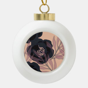 Floral abstract elegance, artistic background. ceramic ball christmas ornament