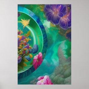 Floral Abstract Garden Poster