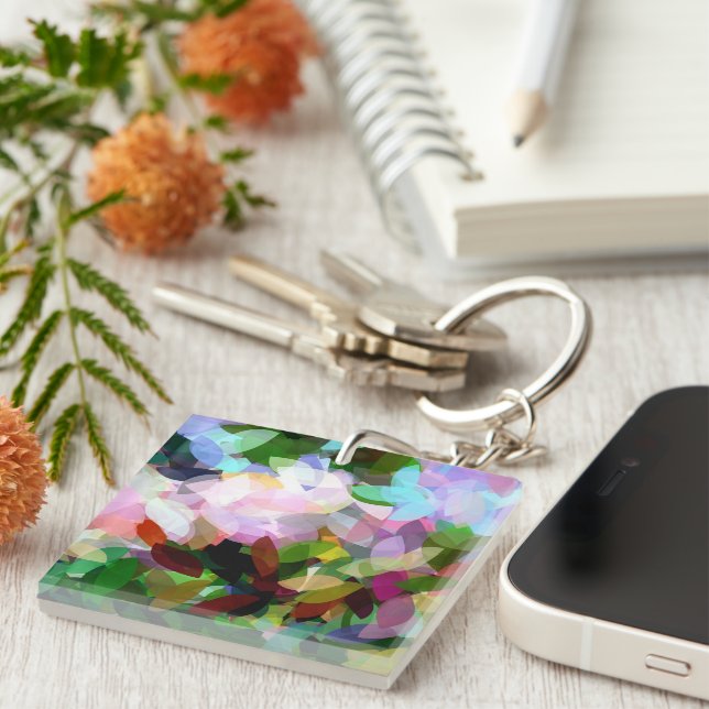 FLORAL ABSTRACT KEYCHAIN (Front Right)