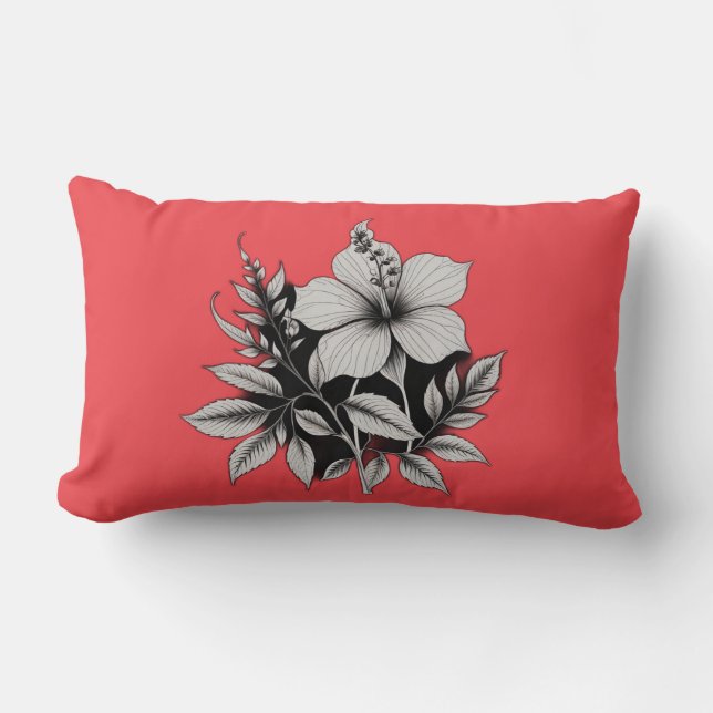floral abstract lumbar pillow (Front)