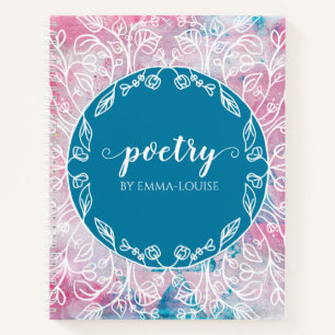 Floral Abstract Painting Personalized Poetry Notebook