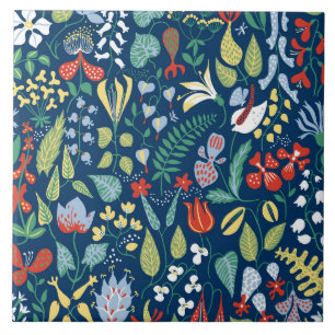 Floral abstract pattern tile