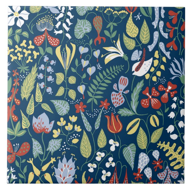 Floral abstract pattern tile (Front)