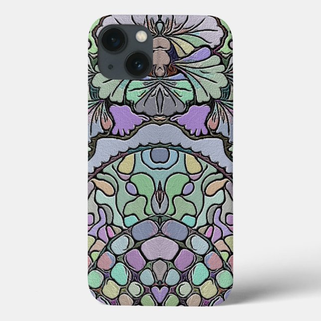 Floral abstract purple pansy mosaic pattern Case-Mate iPhone case (Back)
