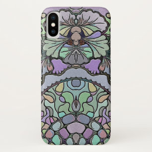 Floral abstract purple pansy mosaic pattern Case-Mate iPhone case