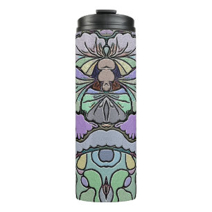 Floral abstract purple pansy mosaic pattern thermal tumbler