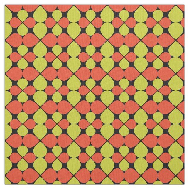 Floral Abstract Retro Pattern Fabric (Swatch)