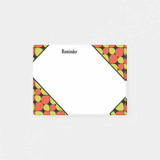 Floral Abstract Retro Pattern Post-it Notes (Front)