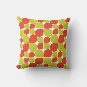 Floral Abstract Retro Pattern Throw Pillow