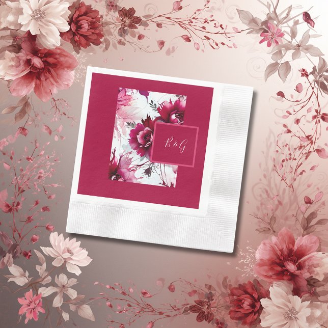 floral abstract rose bloom wedding  napkins (Creator Uploaded)
