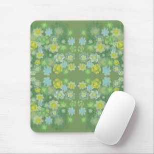 Floral Abstract Salty Watercolor Painting Pattern  Mouse Pad