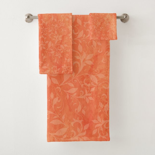Floral Abstrait sur Orange Stains Arrière - plan (En situation)