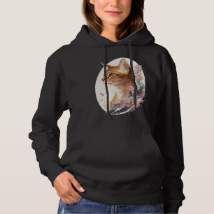 Floral Abyssinian Cat Japanese Cherry Blossom Cat Hoodie