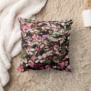 FLORAL ACCENT PILLOW/SNOWBUSH PLANT/PINKS, GREENS THROW PILLOW