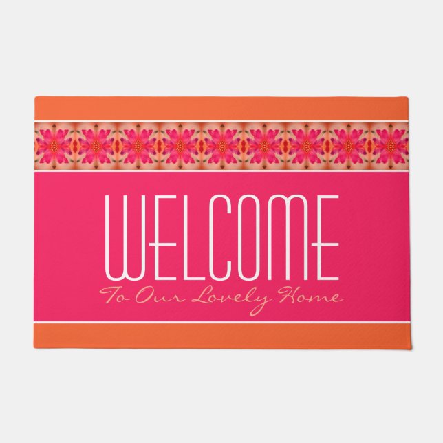 Floral Accented Designer Doormat (Front)