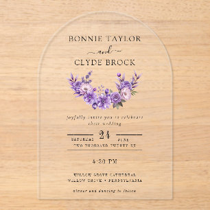 Floral Acrylic Arch Wedding Invitation Suite