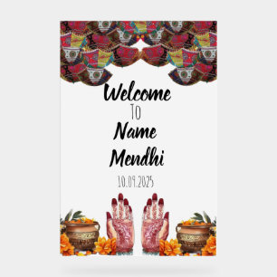 Floral acrylic Mendhi sign 