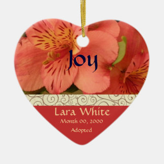 Floral Adoption Announcement Keepsake Ceramic Ornament