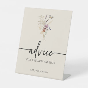 Floral Advice Baby Shower Sign