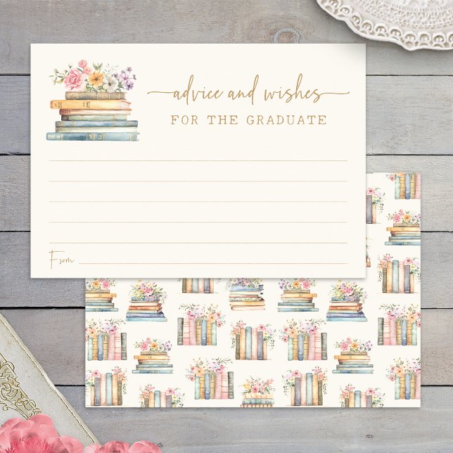 Floral Advice Graduation Enclosure Card (Floral Advice and Wishes Graduation Books Enclosure Card by Painted Paperie
)
