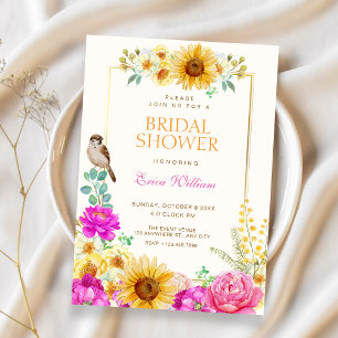 Floral aesthetic bridal shower invitation