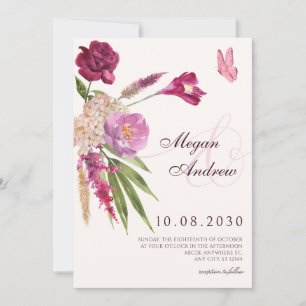 Floral aesthetic wedding  invitation