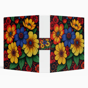 Floral African Tribal Patterns Binder