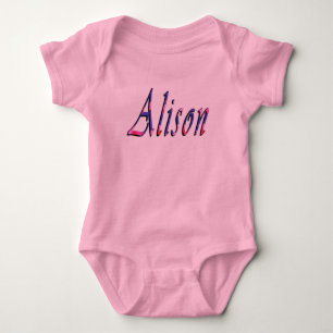 Floral Alison Girls Name Logo, Baby Bodysuit