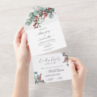 Floral All In One Wedding Invitation