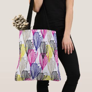 Floral all over pattern tote bag